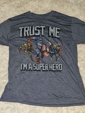 Vintage Style 90s Marvel Comics"Iron Man,Capitan America &Thor" Mens L T-shirt